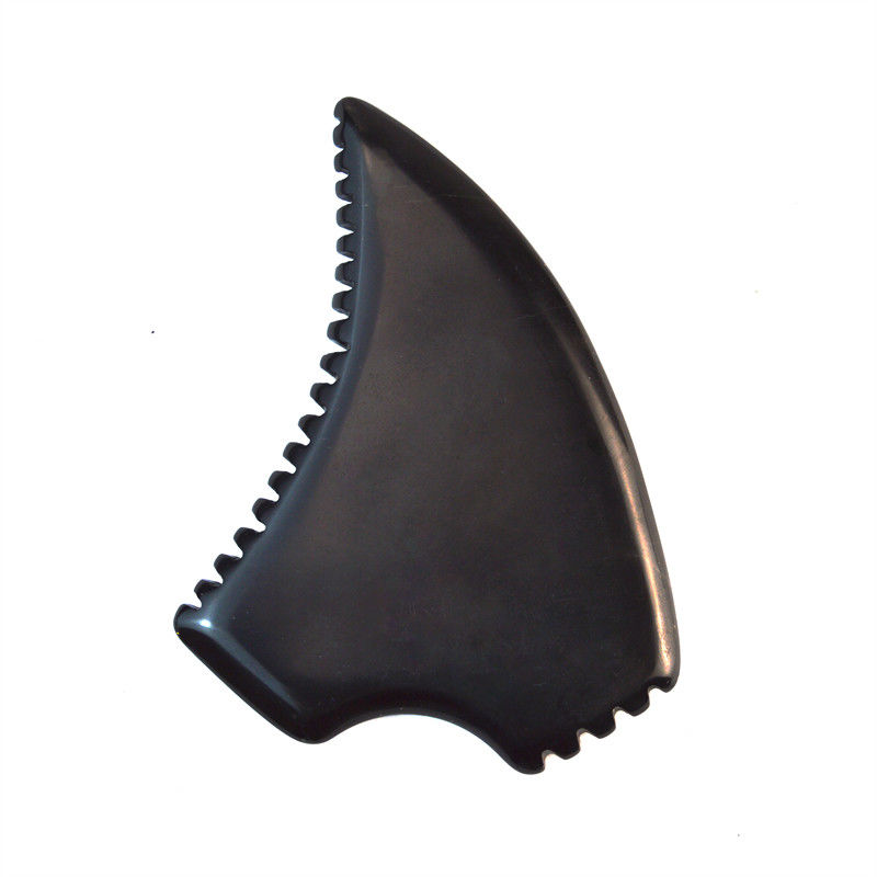 Custom Logo Sawtooth Black Bian Stone Body Facial Massage Guasha Board for 2024 Arrivals and Customized Logo Availabled