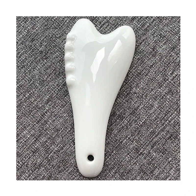 White Ceramic Gua Sha Massage Tool for Acupressure Facial and Body Massage Experience the Benefits