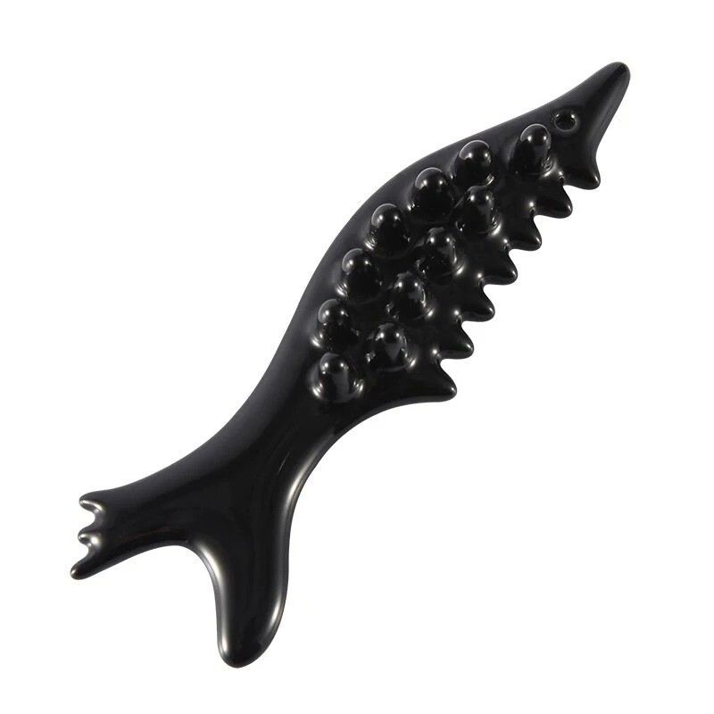 Fish Shape Ceramic Guasha Massager OEM/ODM Accepted for Face Eyes Neck Muscle Relaxation and Wrinkle Reduction