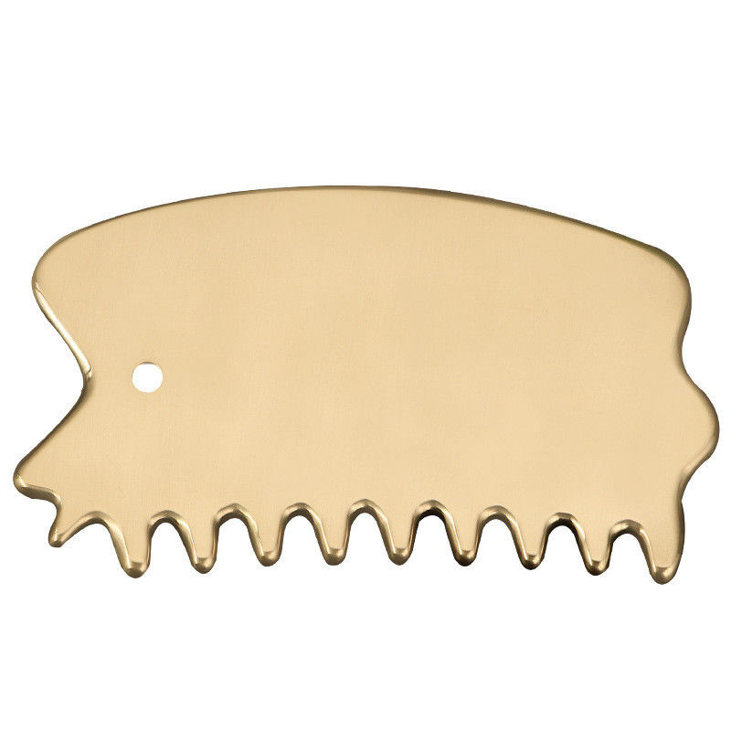 Head Massage Equipment Natural Brass Gua Sha Board Scalp Massage Comb Guasha Stone Head Massager Hair Health Care Salon