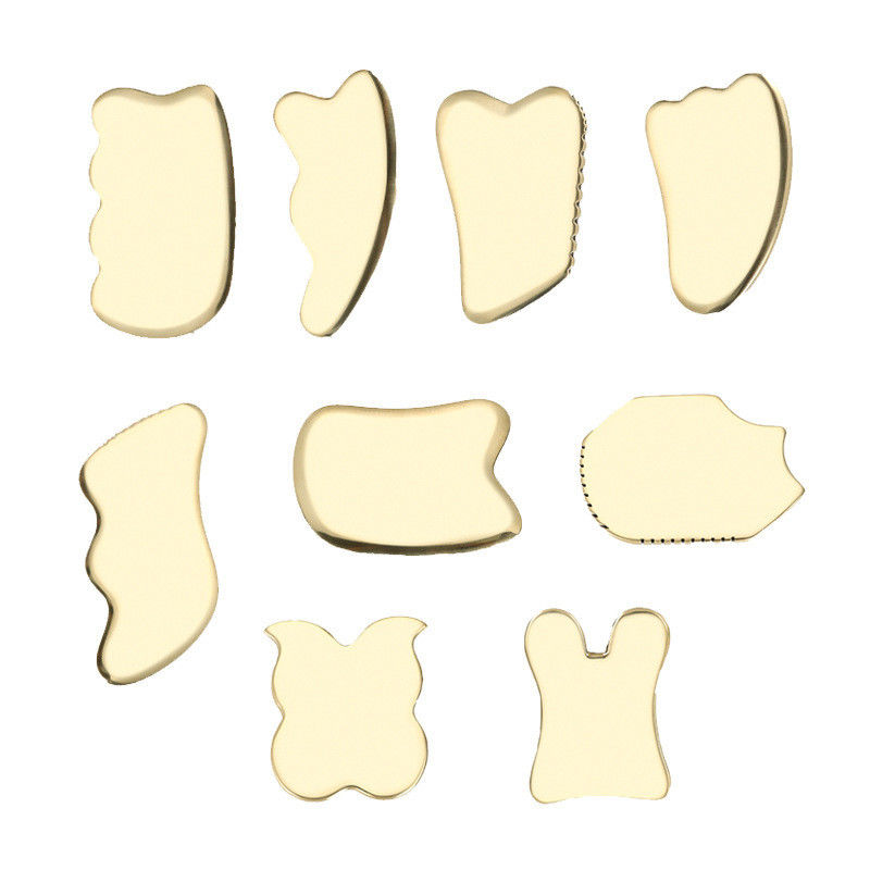 Customized Logo Availabled Brass Metal Gua Sha Scraping Board for Facial Spa Massager Meridian Massage Skincare Tool Home