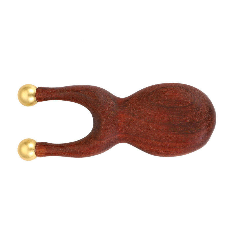 Double-end Brass Sandalwood Manual Reflexology Guasha Massage Tool for Eye Nose Body Gua Sha Care Therapy Tissue Massage Stick