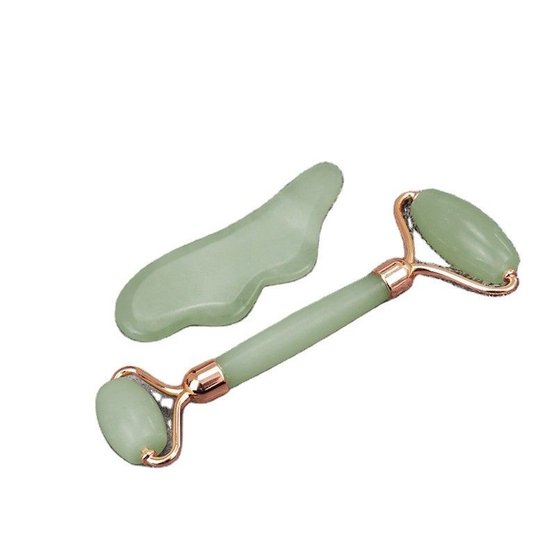 Xiuyan Jade Massage Tools 100% Natural Dual Sided Jade Stone Face Roller for Stimulating Blood Flow and Relieving Stress