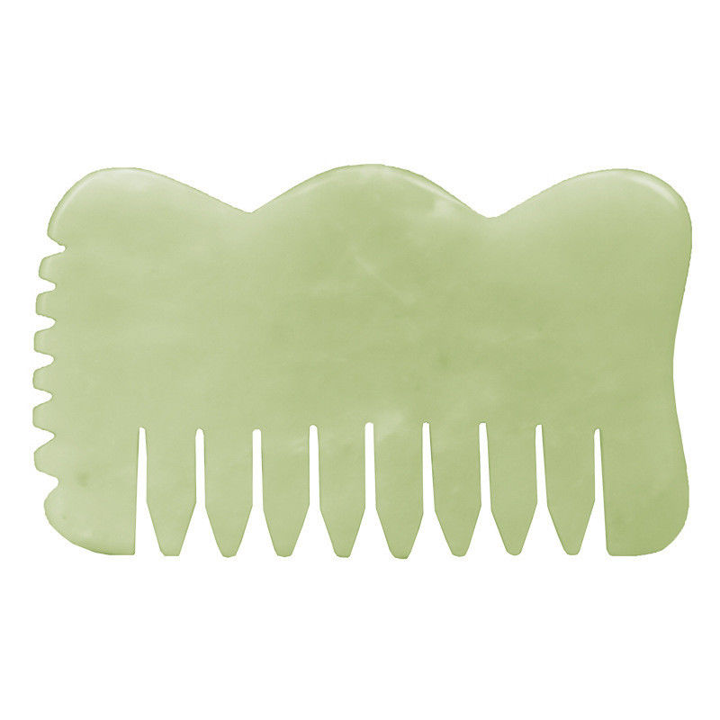 Natural Xiuyan Jade Gua Sha Acupoint Massage Hair Comb for Head Relaxation Guasha Comb