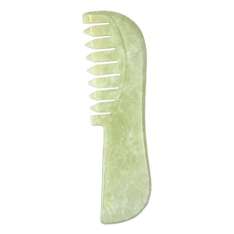Supply Green Scraping Jade Gua Sha Stone Facial Hair Massage Guasha Comb Tools Xiuyu Comb with Customized Logo Availabled