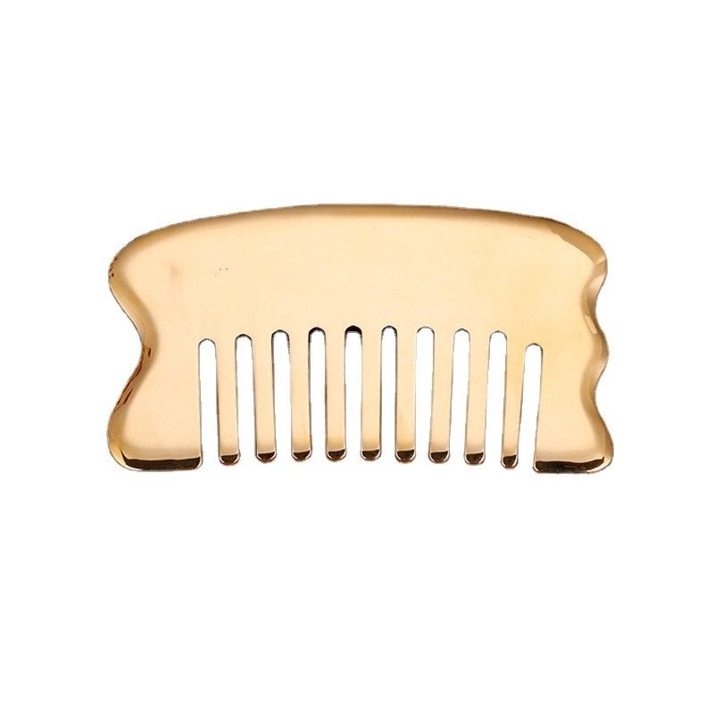 Muscle Massage Head Massage Tool Custom Logo Scalp Massage Tool Square Brass Gua Sha Comb Metal Copper Gua Sha Comb