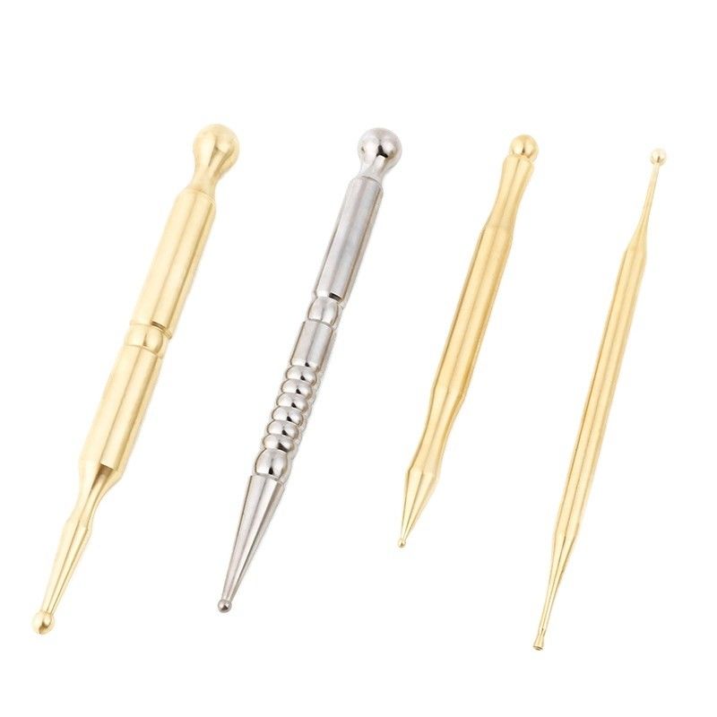 2024 Guasha Metal Point Massage Stick For Body Massage Acupressure Press Massager Copper Acupoint GuaSha Guasha Pen