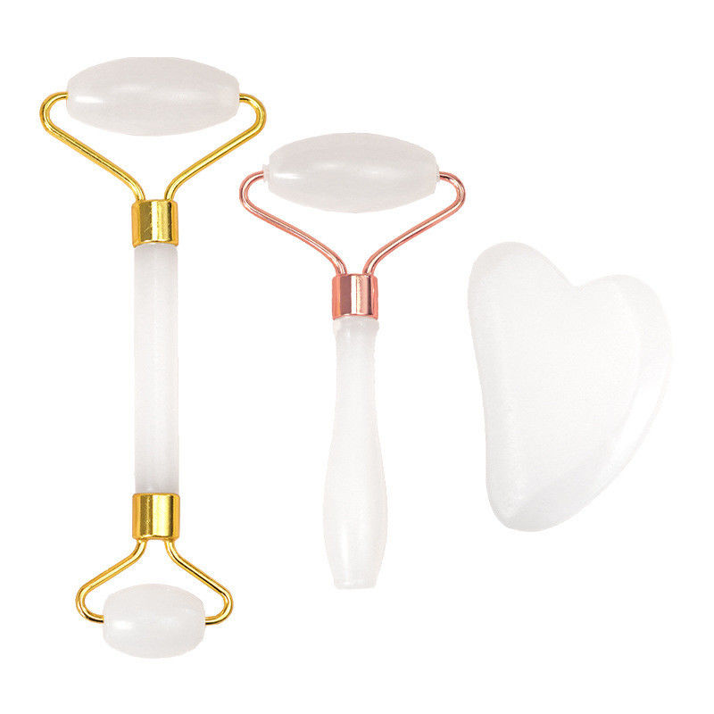 Body Muscles Natural Afghan Jade Stone Gua Sha Scraping Board Guasha Face Roller Gift Box Set Spa Massage Tool Skin Care Facial Beauty