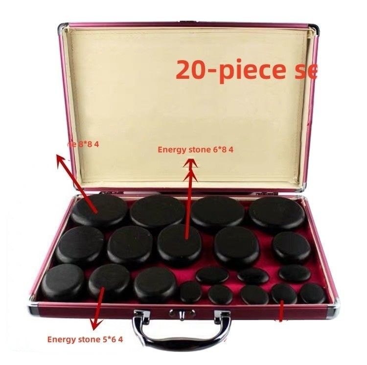 Body Massage Hot Stones Set 22 Pcs Basalt Stones with Heater Kit Home Spa Relaxation Healing Pain Relief Spa Treatment