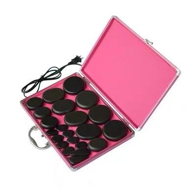 Body Massage Spa Essential 22-Piece Bian Stone Energy Stone Set with Automatic Thermostatic Hot Compress and Guasha Tools