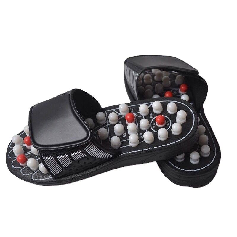 Body Muscles Function High Polished Natural Stones Pebbles Non-slip EVA Soles Foot Acupoint Massage Acupressure Slippers