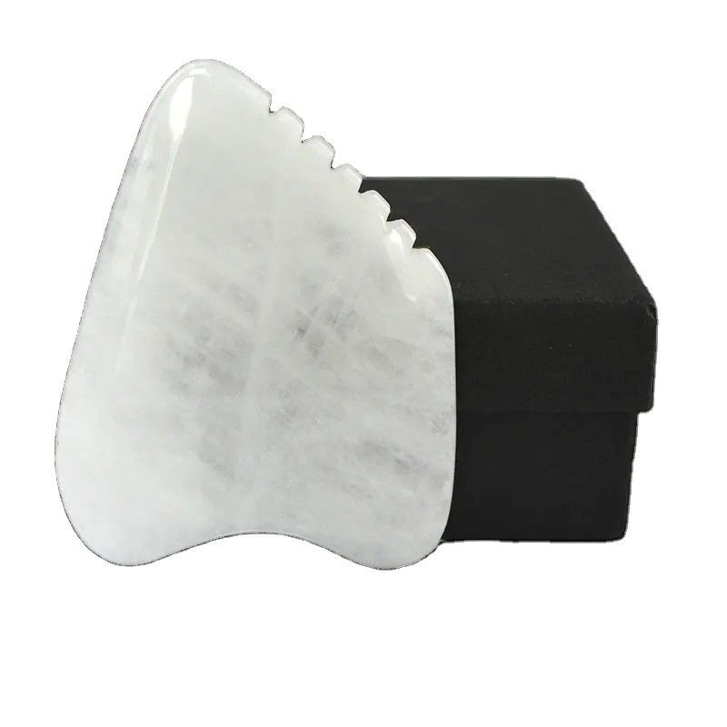Body Massager Gua Sha Facial Scraping Board White Jade Stone Guasha Tool for Face and SPA Acupuncture Massage Equipment