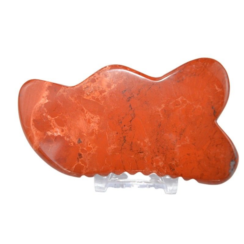 Customized Logo Availabled 2024 Red Jasper Stone Gua Sha Scraping Massage Board for Anti Aging and Muscle Relaxing Benefits
