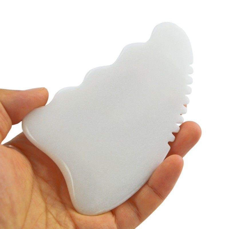 Massage Tool Natural White Jade Stone Gua Sha Scraping Board for Body Massager Facial Beauty Anti-aging Skin Care Tool
