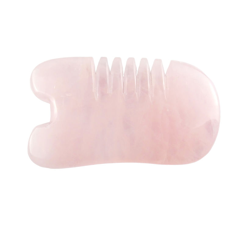 Rose Quartz Gua Sha Comb Fish Shape Head Care Product for Natural Crystal Massage