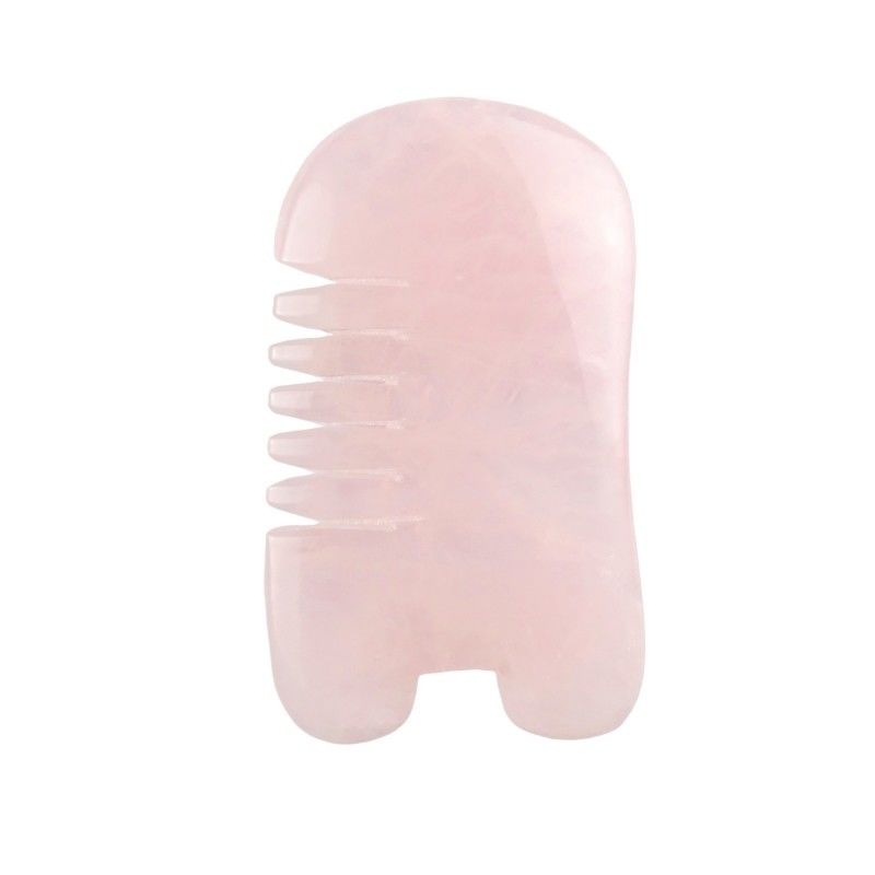 Rose Quartz Gua Sha Scalp Massage Comb Tool for Head Massage Tools Self Skin Care Spa Facial Lifting Beauty Equipment