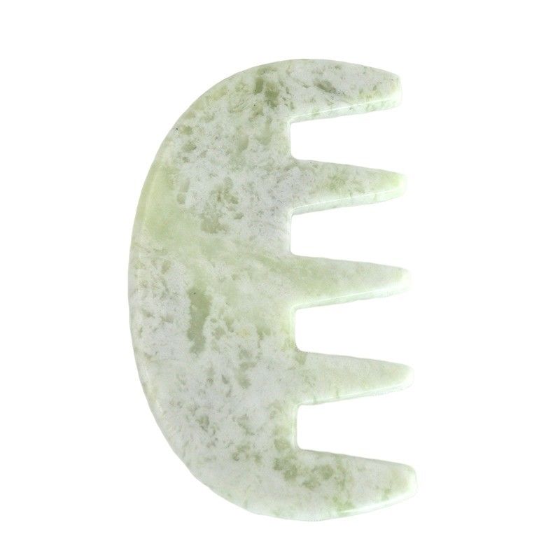 Face Massager Jade Stone Gua Sha Comb Head Scalp Guasha Massage Tool for Full Body Massage Area Custom Logo