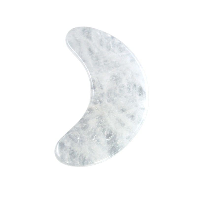 2024 Moon Shape Clear Quartz Gua Sha Scraping Massage Board Guasha Stone Facial Massager for Body Health and Beauty Care
