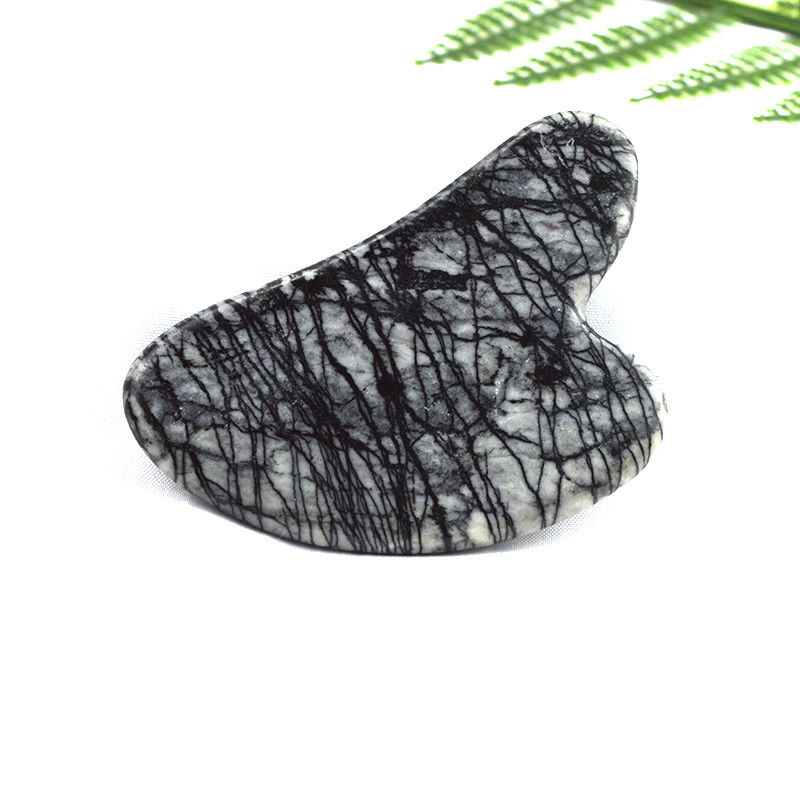 Full-body Lymphatic Drainage Heart Shape Picasso Jasper Gua Sha Scraping Massage Board Guasha Stone Facial Body Massager