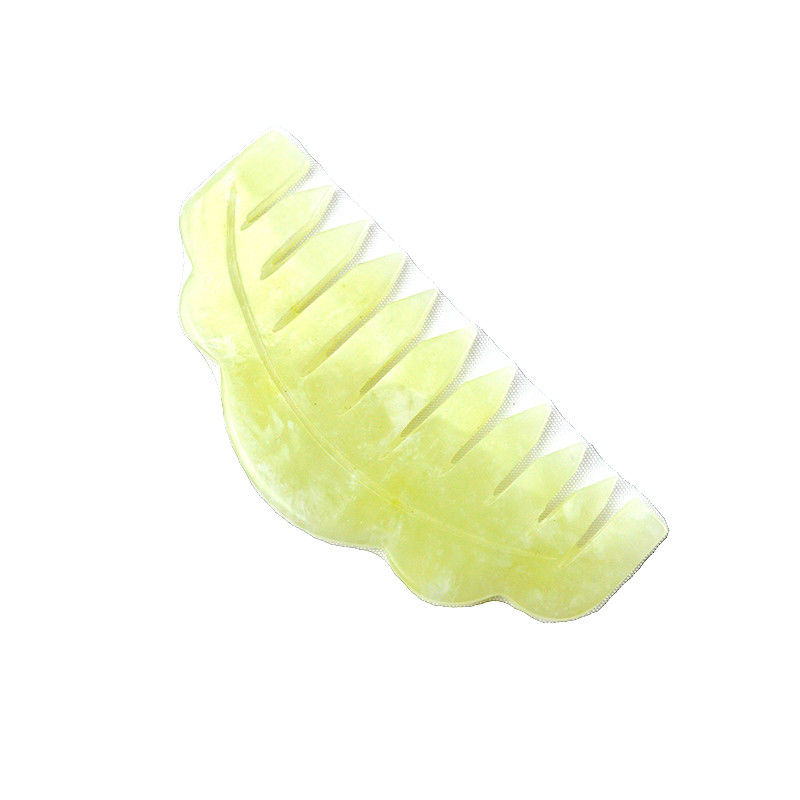 Xiuyan Jade Massage Comb 9.2cm*4.6cm Size Light Green Color Promotes Blood Circulation and Improves Sleep