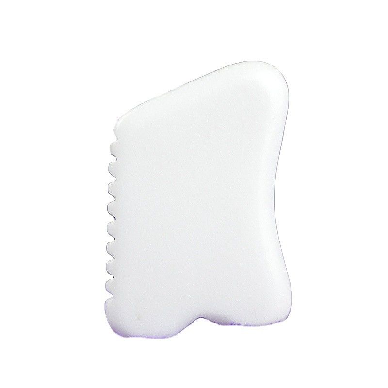 OEM Custom LOGO White Jade Gua Sha Stone Facial Massager Natural Jade Stone Guasha Scraping Massage Tool for Face and Body