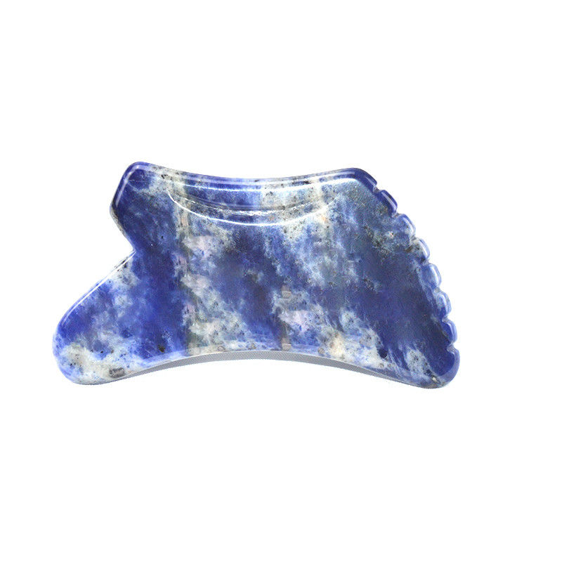 Blue Sodalite Stone Gua Sha Body Scraping Massage Tool Manual-Wired Control Function for Face and Body Natural Beauty Gift
