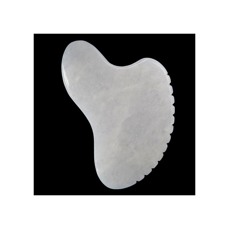 Custom Logo Crystal Heart Shaped White Jade Stone Gua Sha Scraping Massage Tool for Acupuncture Therapy Facial Massager