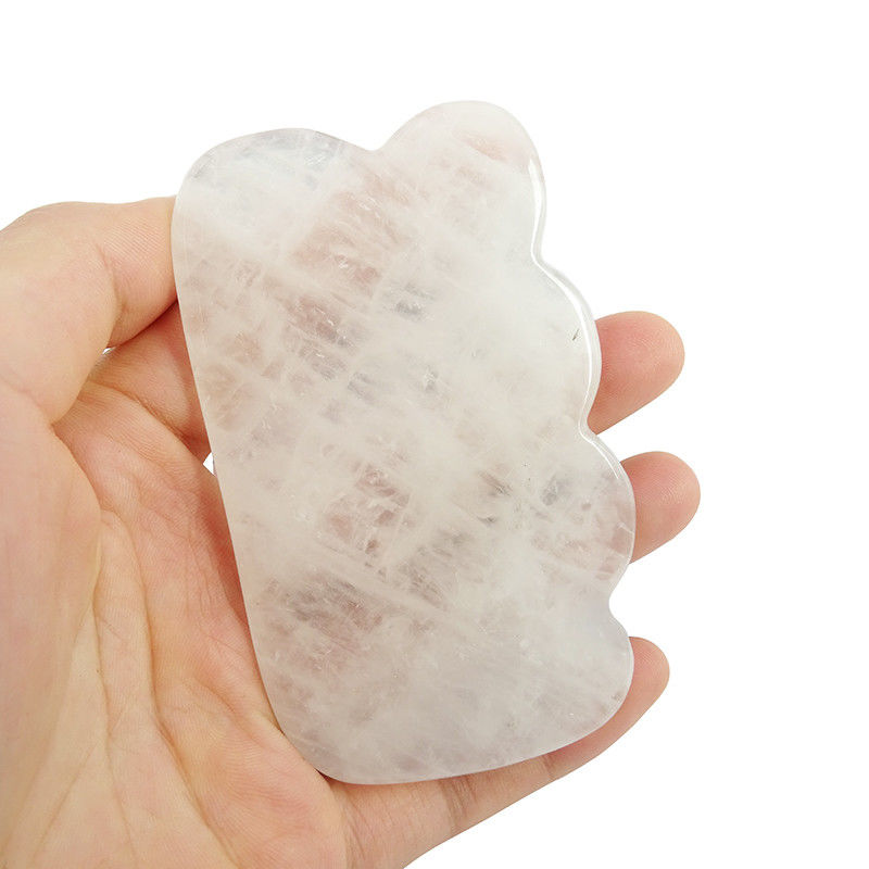 White Crystal Gua Sha Natural Jade Guasha Facial Tools for Body Massage SPA Acupuncture Face Neck and Eye Skin Care Gift