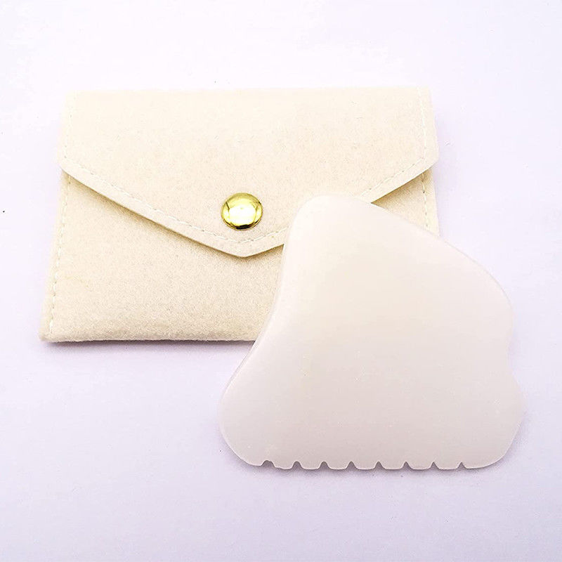 Body Massager Portable Handheld Afghan White Jade Gua Sha Board for Customizable Face and Body Skincare
