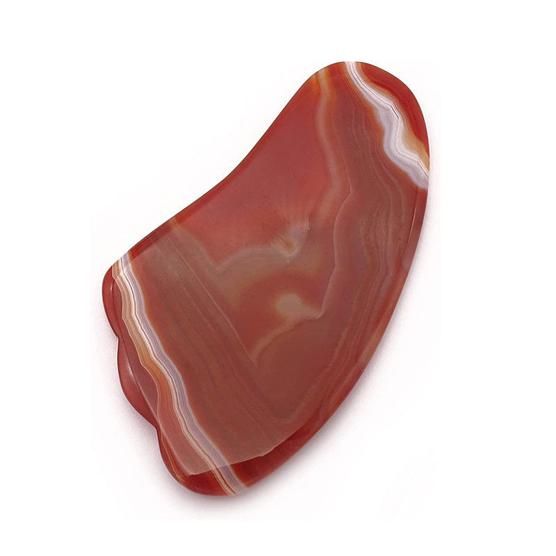 Face Lift Function Red Agate Crystal Quartz Gua Sha Scrapping Plate for Portable