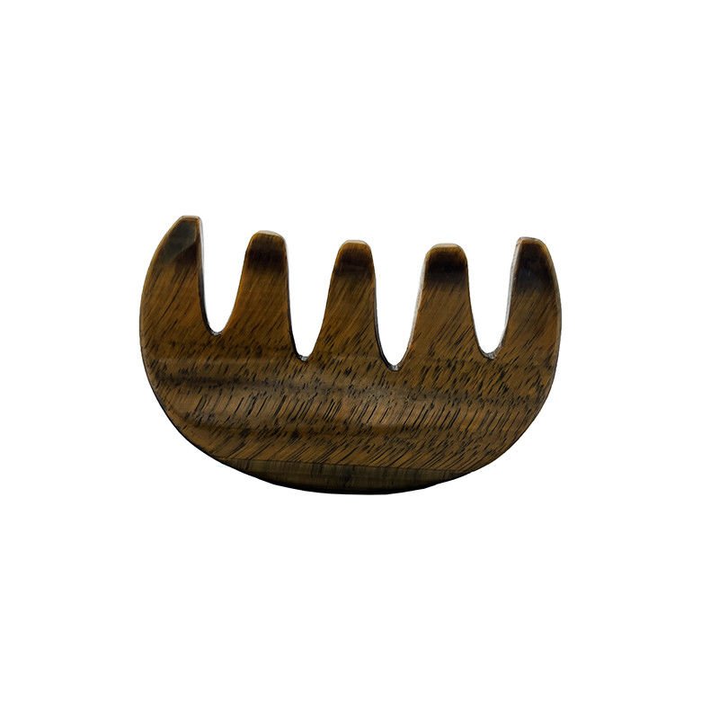 Meridian Care Jade Comb Natural Tiger Eye Stone Gua Sha Scraper for Head and Scalp Massage