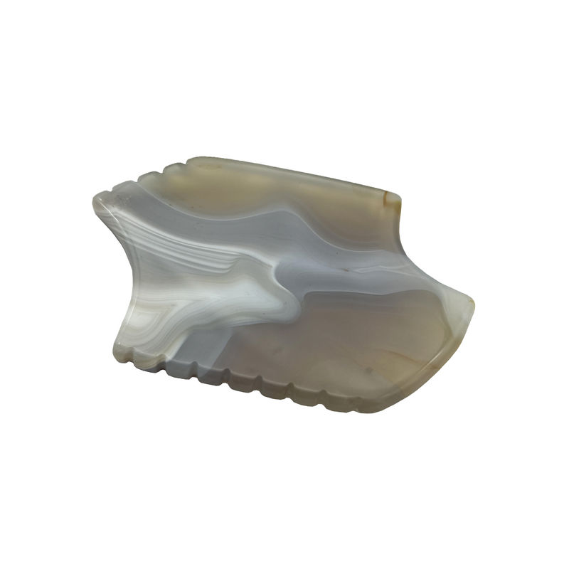 Grey Agate Guasha Scraping Stone Portable Body Massager for Natural Jade Gua Sha and Skin Lifting
