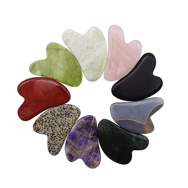 Massager Heart Shape Gua Sha Board Jade Stone for Face Massage SPA Acupuncture Therapy Treatment