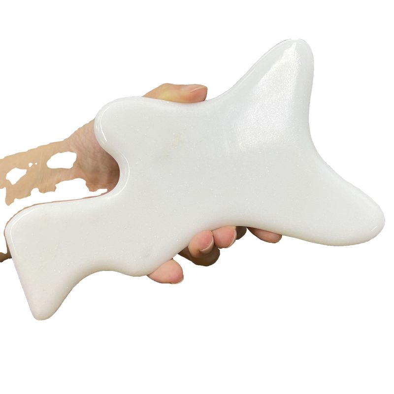 Body Sculpting Tools Large White Jade Scraping Massage Tools for Lymphatic Drainage and Gua sha Therapy