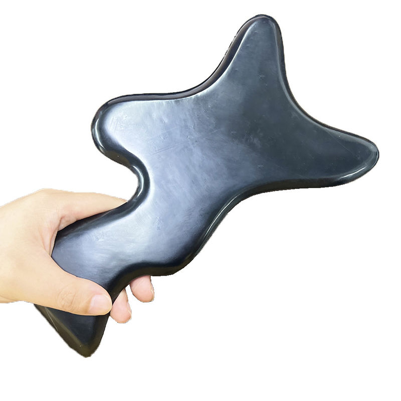 Body Care Products Gua Sha Board Logo Support custom Custom Logo Polygonal Black Bianstone Jade Massage Tool