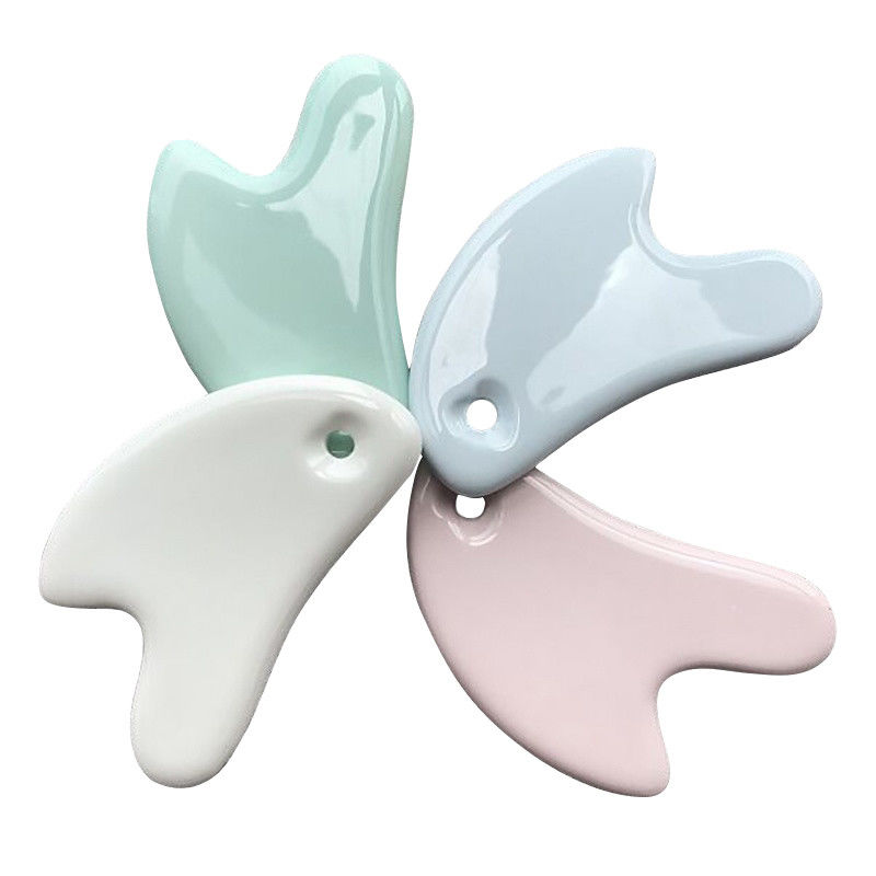 White Heart Shape Ceramic Gua Sha Massage Board Gua Sha Facial Tools for All Skin Types Clean Anti-Aging