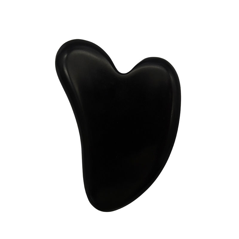 Natural Black Bian Stone Heart Shape Gua Sha Massage Tool for Spa Relaxing Meditation