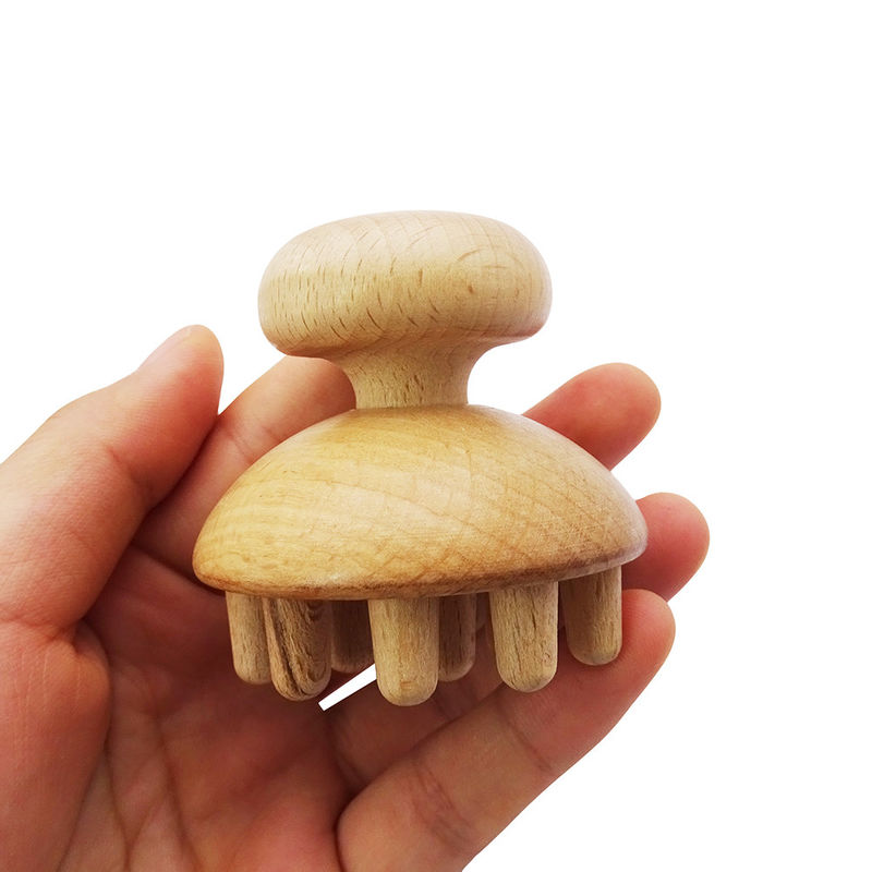 Musical Function Wooden Mushroom Gua Sha Therapy Massage Tool for Hand-Held and Full Body Lymphatic Drainage