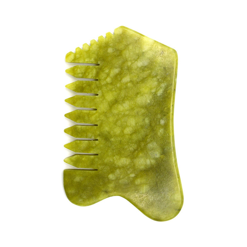 Personal Health Care Green Jade Comb Guasha Scraping Tool for Head Caring and Labor Pain Relief Multifunctional Handheld
