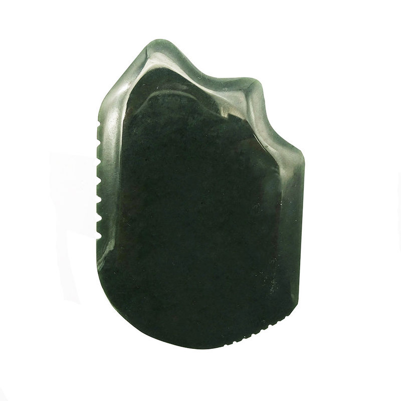 2024 Trend Products Natural Jade Stone Guasha Tool for Face and Body Scraping Board Dark Green Nephrite Massage Area