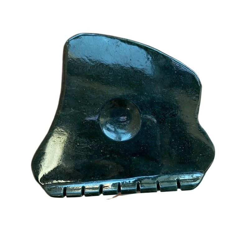 Facial Sculpting Dark Green Nephrite Jade Gua Sha Stones with Ridge Teeth and Thumb Loops 2021 Popular