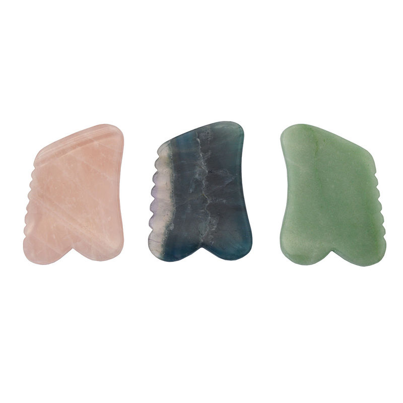 2024 Rose Quartz Green Aventurine Fluorite Gua Sha Tools for Face Lifting and Anti-Aging Promote Skin Detoxification
