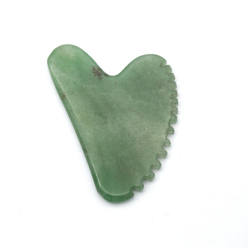 Heart Shape Green Aventurine Guasha Massager 100% Natural Jade Aventurine Gua Sha With Private Label