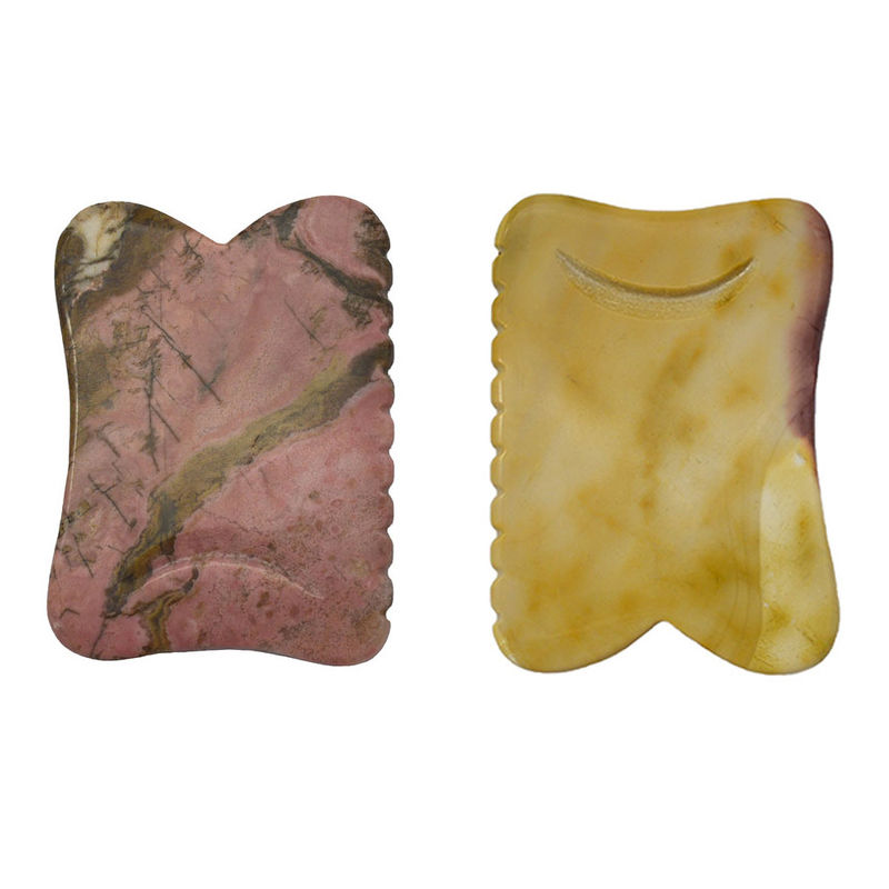 Black 7*5.5*0.5cm Rhodonite or Mookaite Jade Gua sha board guasha Stone Scraping Guasha Massage Tools for face care