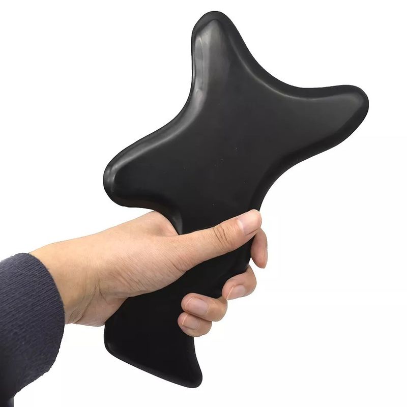 Black Large Bian Stone Gua Sha Lymphatic Drainage Massage Tool for Neck Back Shoulder Waist Buttock Body Therapy Massager Tools