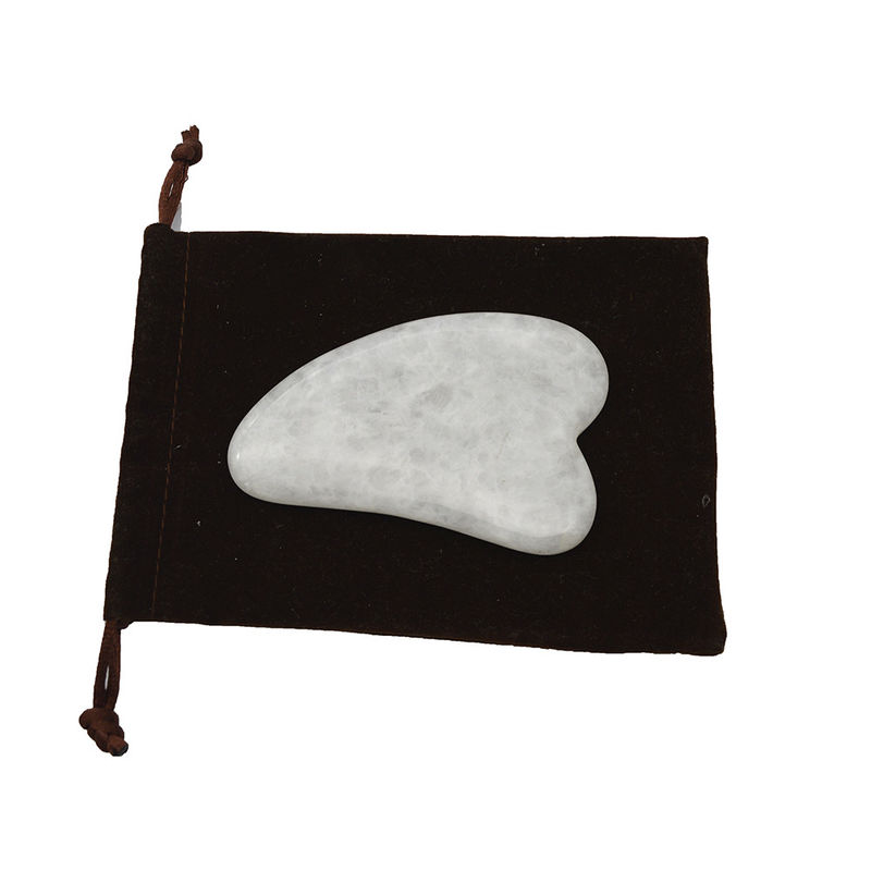 Hand-Held Gua Sha Tool Polished White Jade Massager for Muscle Relaxation and Beauty Enhancement
