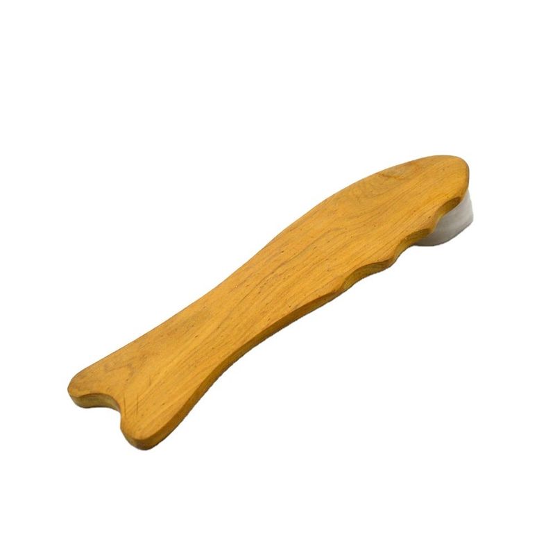 140*45mm Wooden Fish Shaped Gua Sha Tool Perfect for Massage and Detoxification
