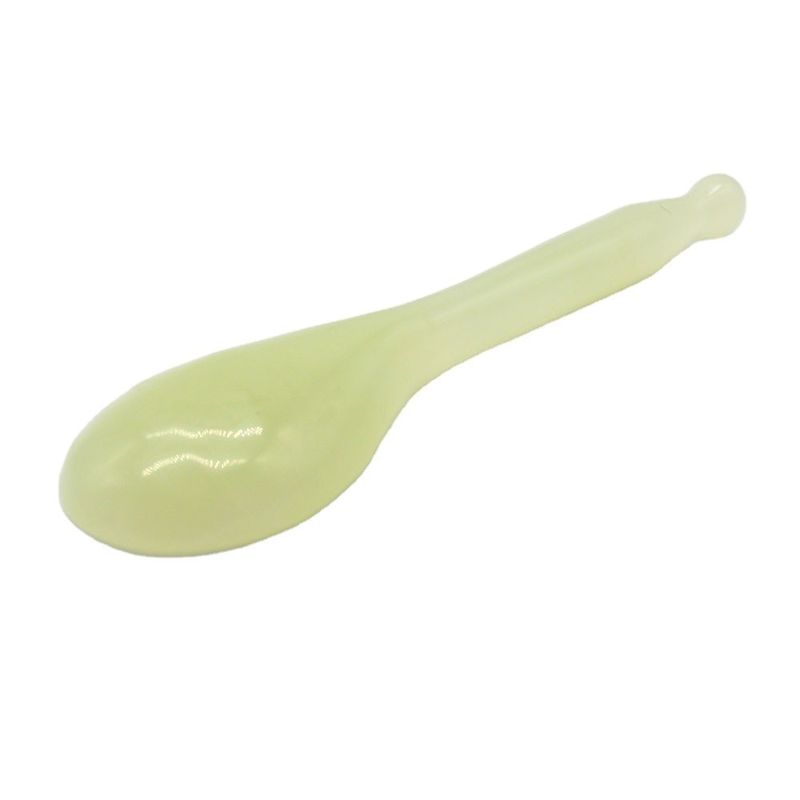 Body Care Xiuyan Jade Gua Sha Massage Tool Green Spoon-shape Guasha Scarping Tool for Health and Wellness
