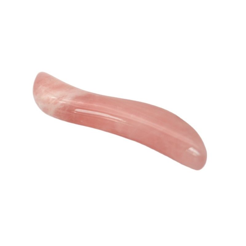 Polished Rose Quartz Gua Sha Massage Stick 110mm Length for Facial Eye and Acupuncture Point Treatment