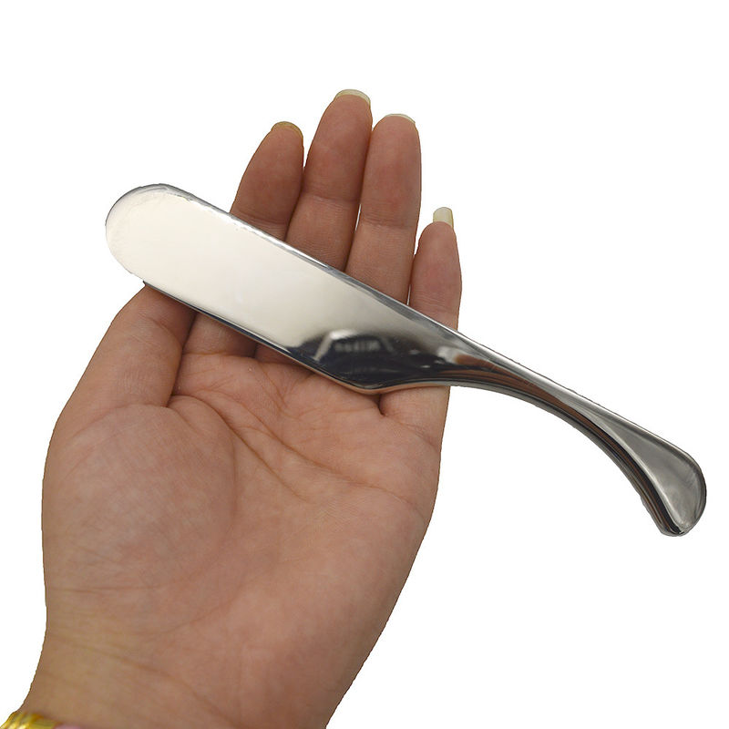 15.5*2.5cm Silver Gua ShaScraping Massage Board Body Guasha Massage Tool Stainless Steel Scraping Tools for Pain Relief